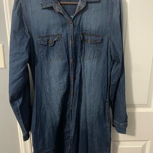 Blue Age Jeans Denim Button-Up Shirt Dress – Size L